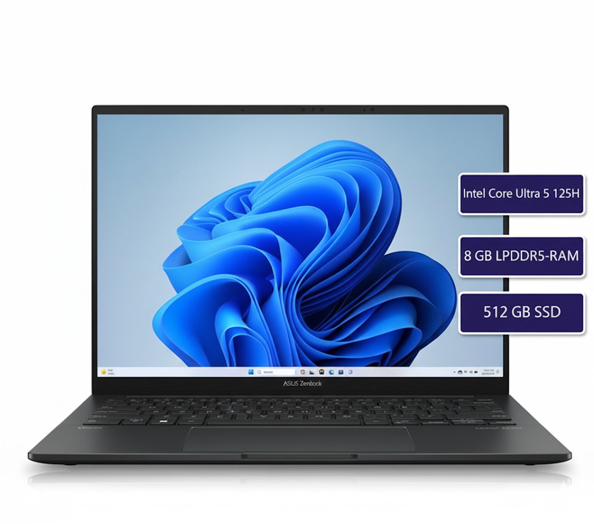 Asus Zenbook Q415MA-U5512 | Intel Core Ultra 5 125H | 8GB | 512GB SSD | 14" OLED WUXGA (1920x1200) Touchscreen | Verlicht toetsenbord | Windows 11 Home | QWERTY