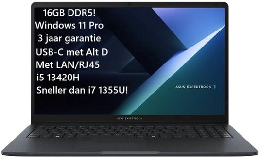 Asus Expertbook 15.6" FHD - Intel i5 13420H - 16GB DDR5 - 512GB SSD - Windows 11 Pro - 3jaar garantie