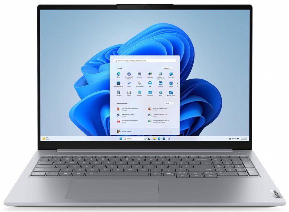 Lenovo ThinkBook 16 G8 | 16" WUXGA IPS (1920x1200) | Intel Core Ultra 5 225U | 16GB DDR5 RAM | 512GB SSD | Windows 11 Professional | Grijs